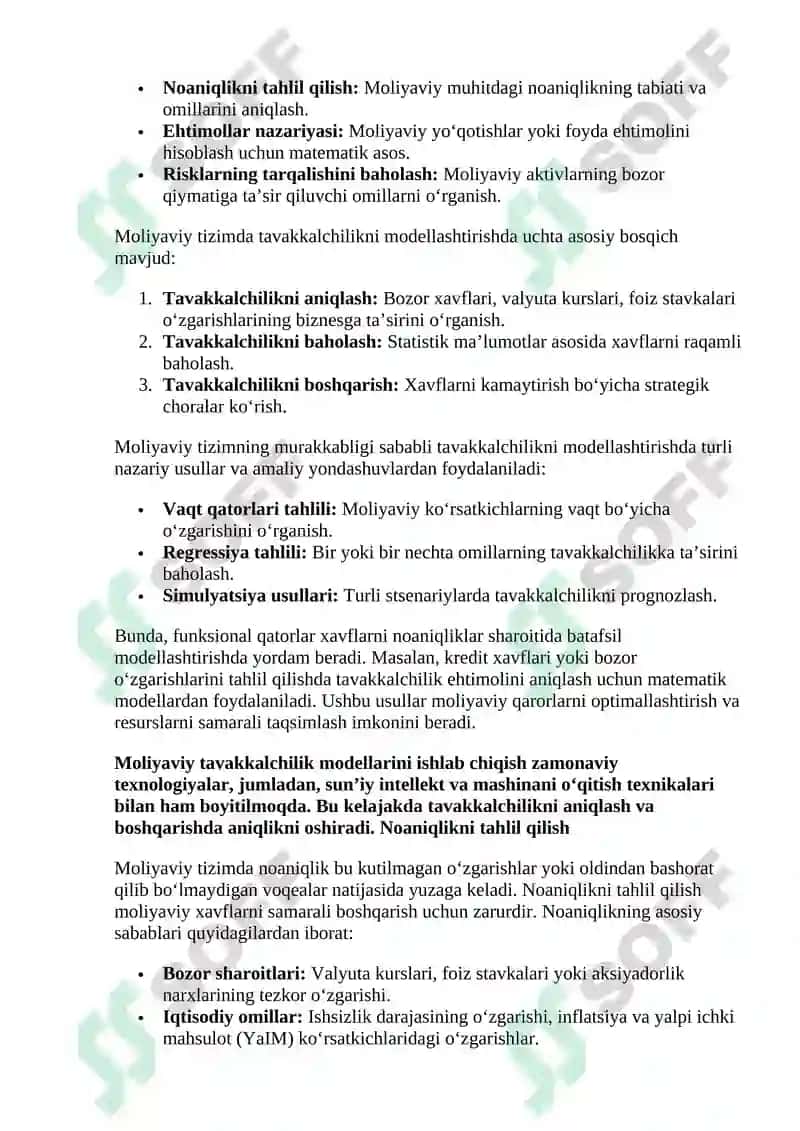 Moliyaviy tavakkalchilikni modellashtirishda funksional qatorlarning tatbiqi 4
