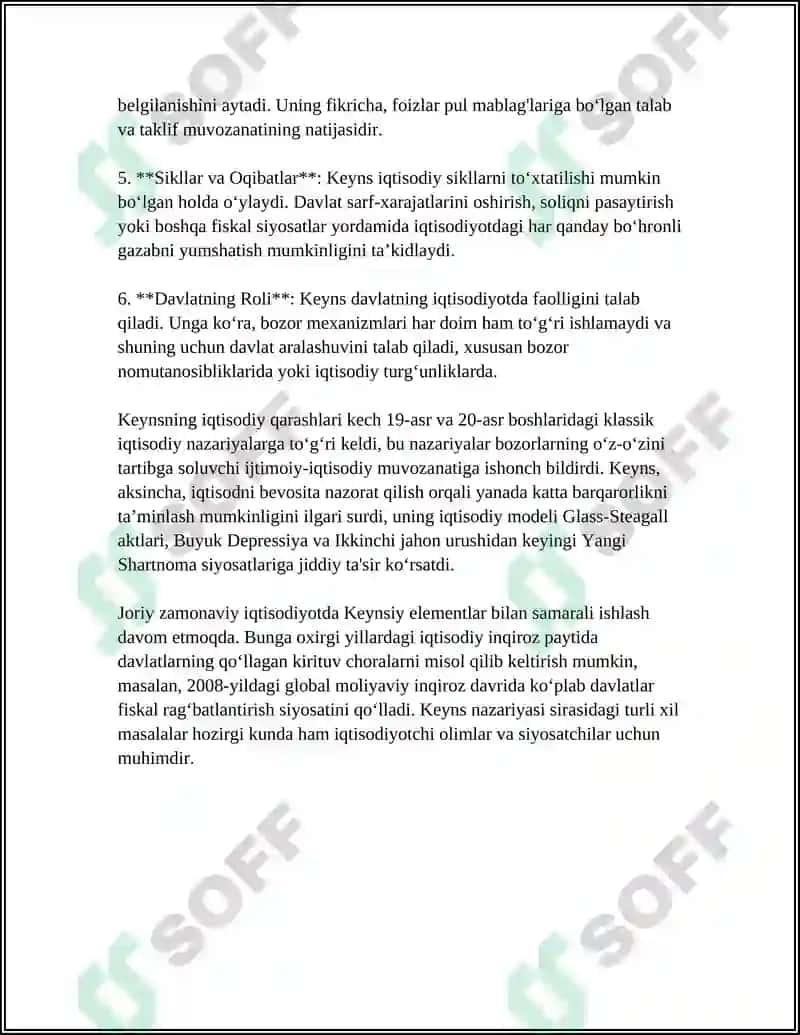 KEYNS G'OYALARI SARMOYAGA QANDAY TASIR KO'RSATADI? 4