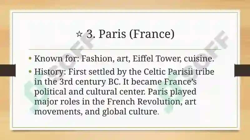 Popular cities. The history of a city: 4