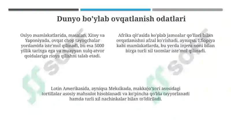 Ovqatlanish madaniyati 4