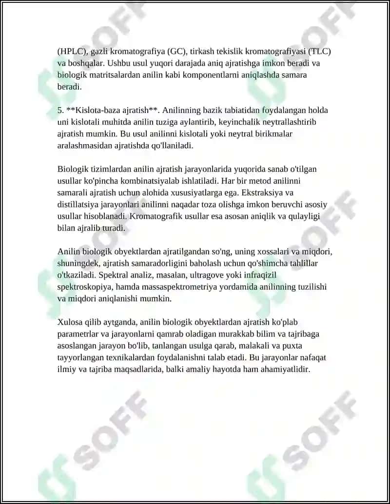 ANILIN BIOLOGIK OBYEKTLARDAN AJRATIB OLISH VA TAHLIL USULLARI 4