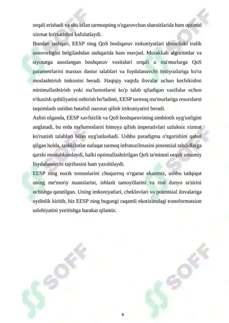 EESP QoS boshqaruvini qo'llab-quvvatlaydigan xavfsizlik protokoli 4