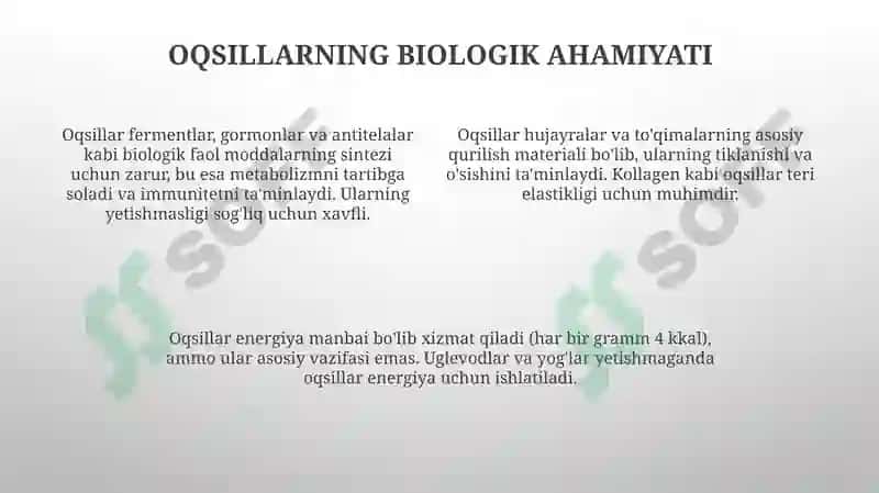 Oqsillarningovqatlilikvabiologikqiymati 4