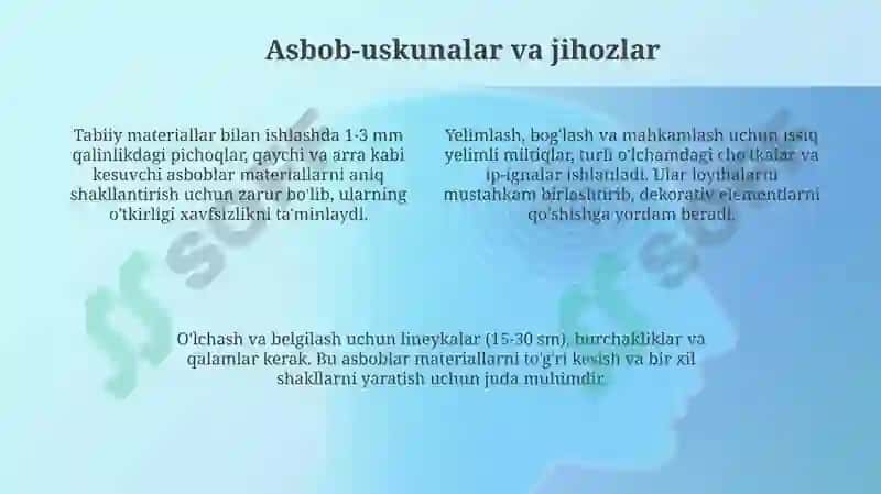 Tabiiy materiallar bilan ishlash darslarining mazmuni 4