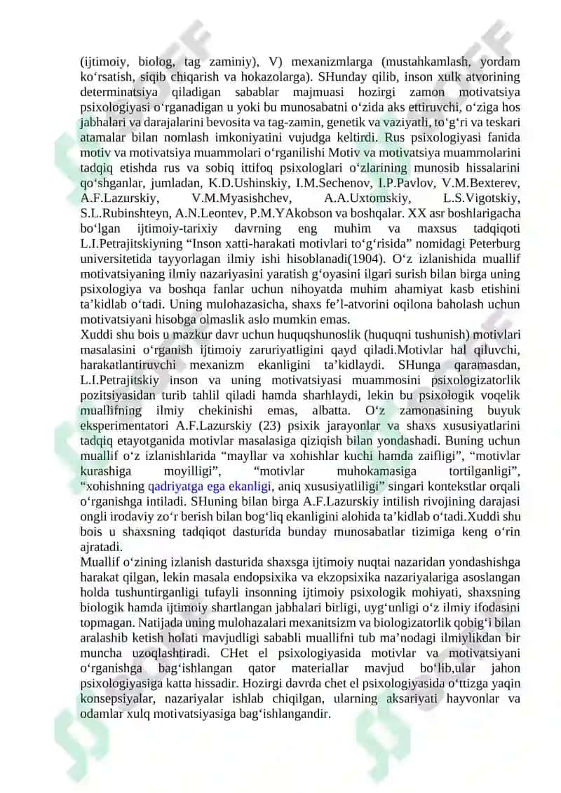 MOTIV VA MOTIVATSIYA MUAMMOSINING JAHON PSIXOLOGIYASIDA TADQIQ ETILGANLIGI 4