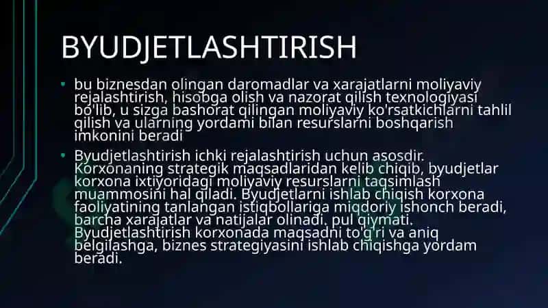 KAPITALNI BYUDJETLASHTIRISH METODLARI VA AMALIYOTI 4