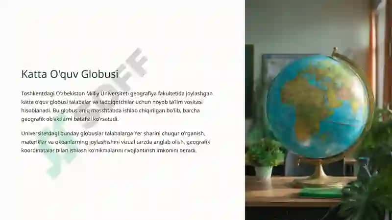 Globus va Kartashunoslik Fani: Yer Sharining Kichraytirilgan Modeli 4