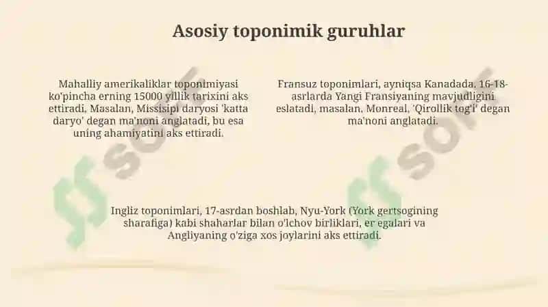 Shimoliy Amerika toponimlari 4