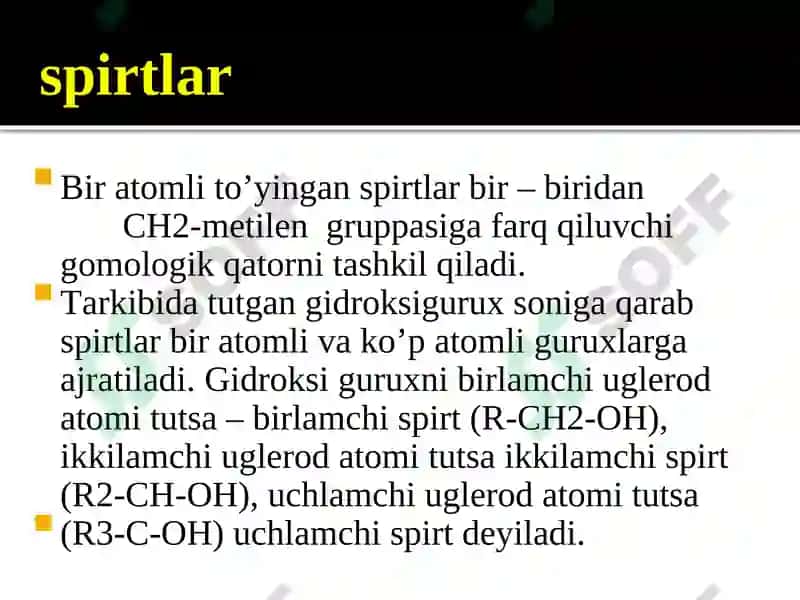 To‘yingan bir atomli spirtlar 4
