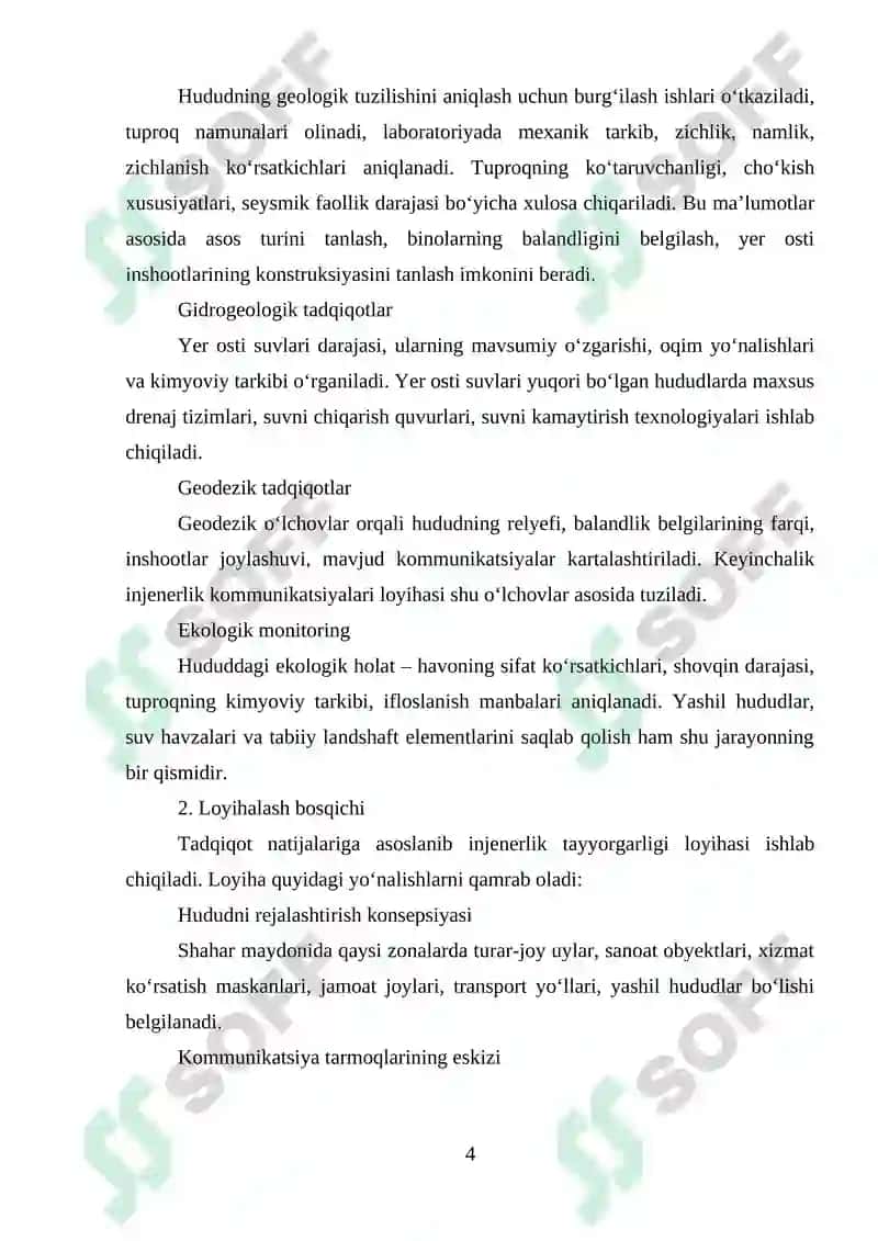 Shaharlarda Injenerlik Tayyorgarlik Ishlarini Olib Borish 4
