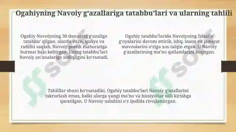 Ogahiy ijodida Navoiyan'analari 4
