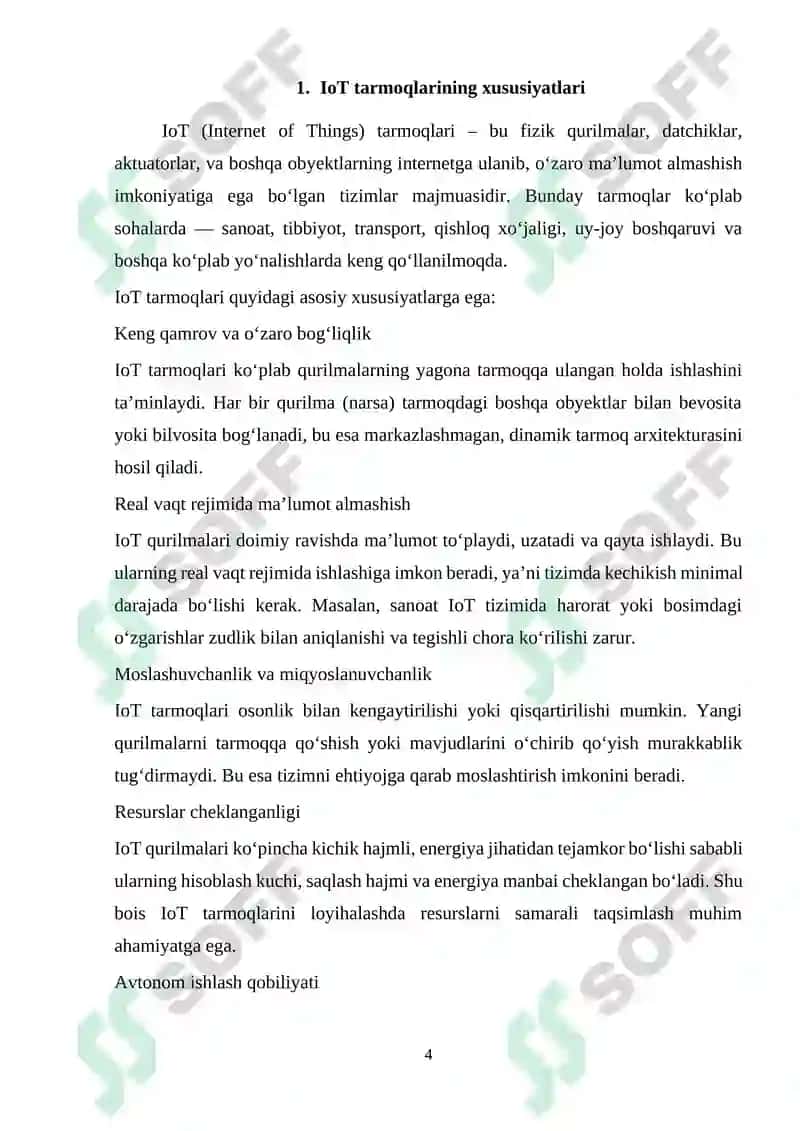 IoT tarmoqlarida tarmoqning o'z-o'zini tuzatish va optimallashtirish mexanizmlari 4