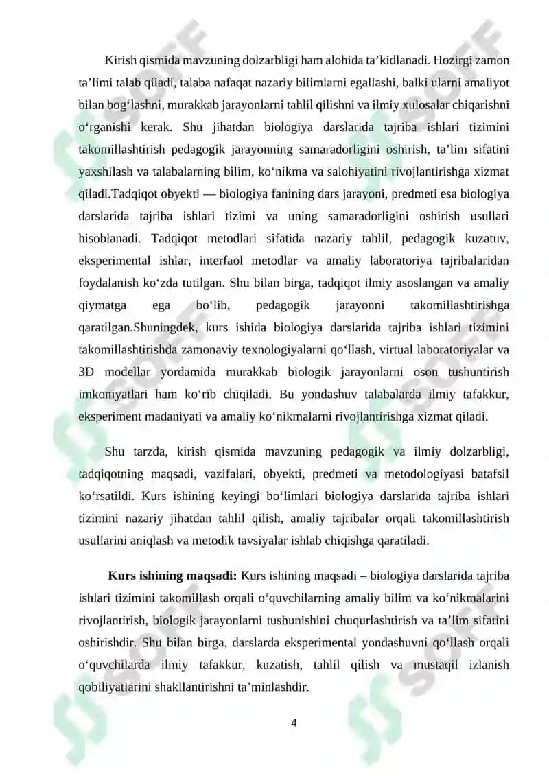 Biologiya darslarida tajriba ishlari tizimini takomillashtrish 4