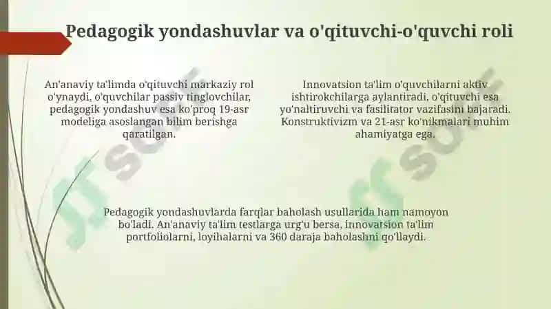 An'anaviy va innovatsion ta'limning qiyosiy tahlili 4