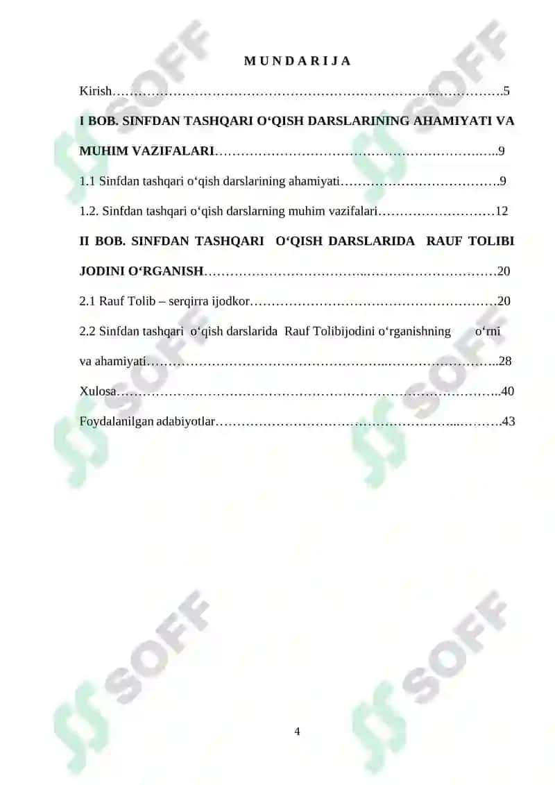 Sinfadan tashqari o‘qish darslarda Rauf Tolibi jodini o‘rganish 4