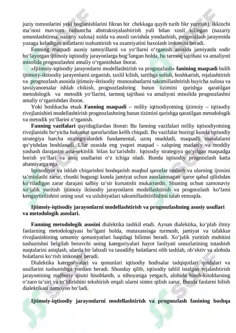 Ijtimoiy-iqtisodiy jarayonlarni modellashtirish va prognozlash 4