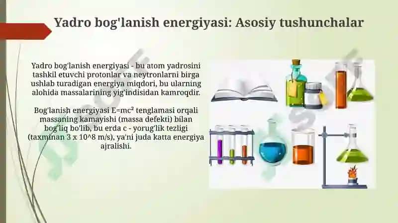 Massa defekti, yadroning bog'lanish energiyasi 4