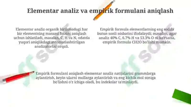 Noma'lum organik birikmaning tuzilishini aniqlash 4