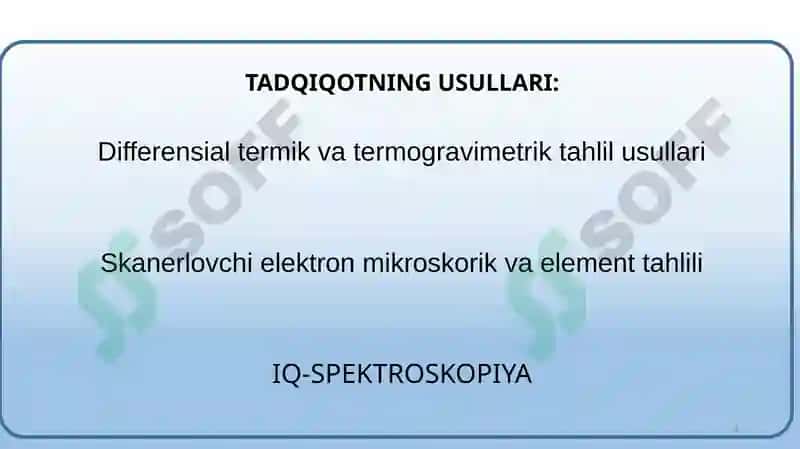 Tarkibida oltingugurt va azot bo`lgan sorbentlar  sintizi va ularning qo`llanilishi 4