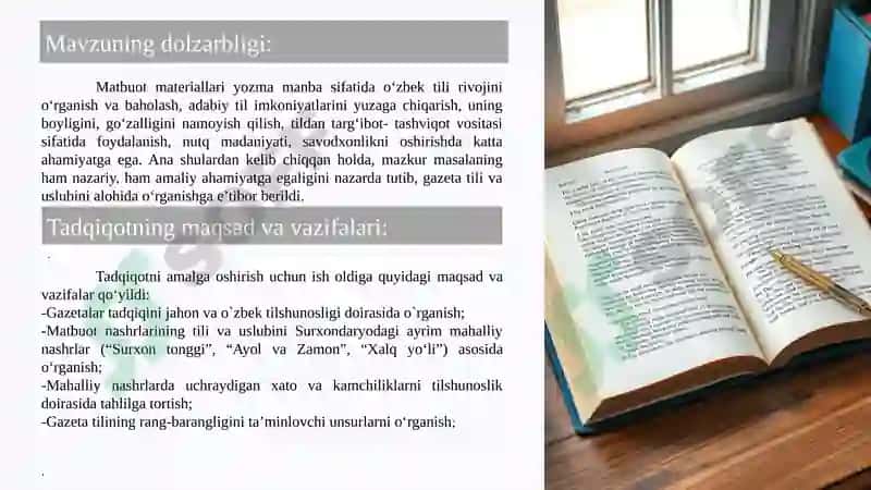 MATBUOT TILI VA USLUBI (MAHALLIY NASHRLAR MISOLIDA) 4