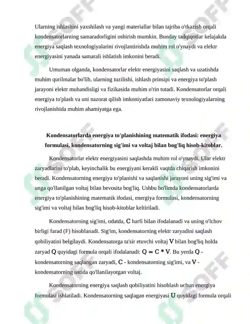 KONDENSATORLARDA ENERGIYA TOʻPLANISHI 4