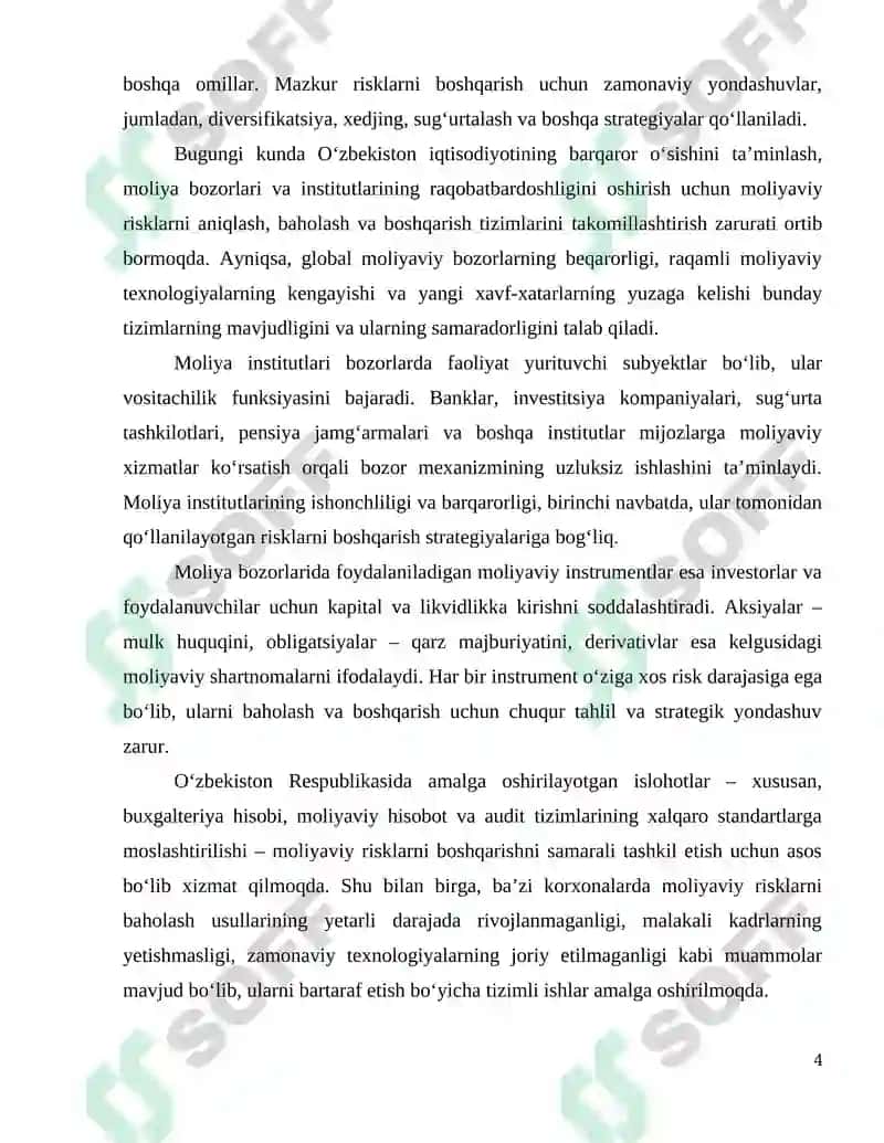 Moliya bozorlar, institutlar va instrumentlar 4