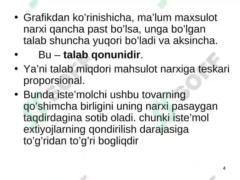 Mikroiqtisodiyotning asosiy tushunchalari: talab va taklif 4