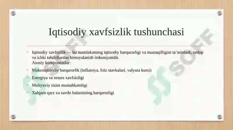GLOBALLASHUVNING MAMLAKATLAR IQTISODIY XAVFSIZLIGIGA TA'SIRI. 4