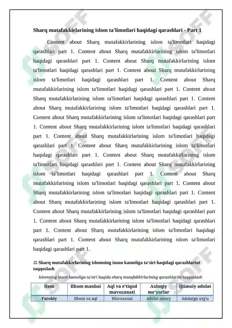 Sharq mutafakkirlarining islom dinining inson kamolotiga ta'siri haqidagi g'oyalari 4