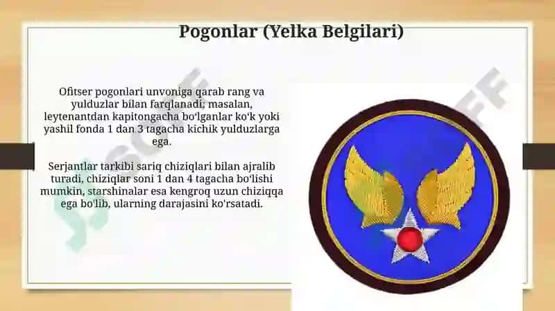 Qozogiston Respublikasi Qurolli kuchlar farqlovchi belgilari 4