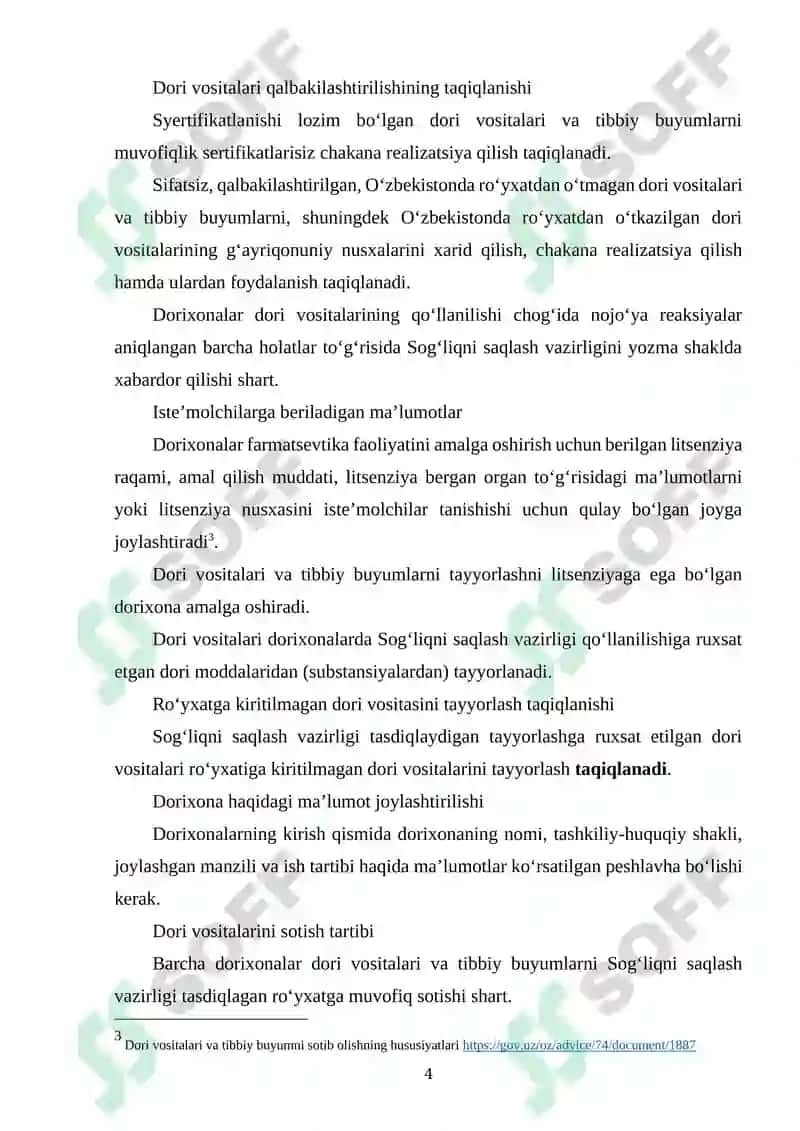 SOXTA DORI VOSITALARINI ISHLAB CHIQARISH VA MUOMALAGA CHIQARISH UCHUN JAVOBGARLIK 4