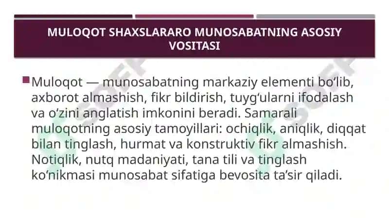 Shaxslararo munosabat 4