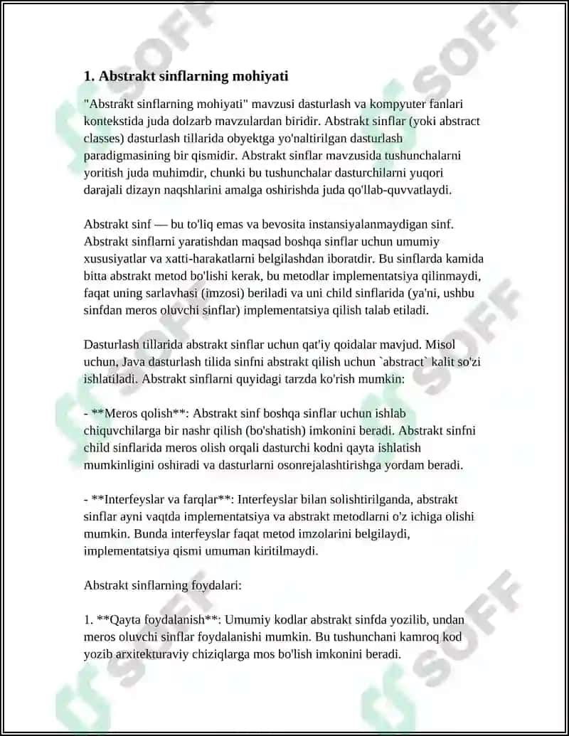 Abstrakt sinflarning mohiyati 4