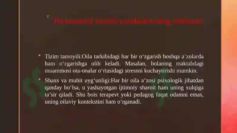 Oilalar bilan ishlashda psixosotsial tizimli yondashuv 4