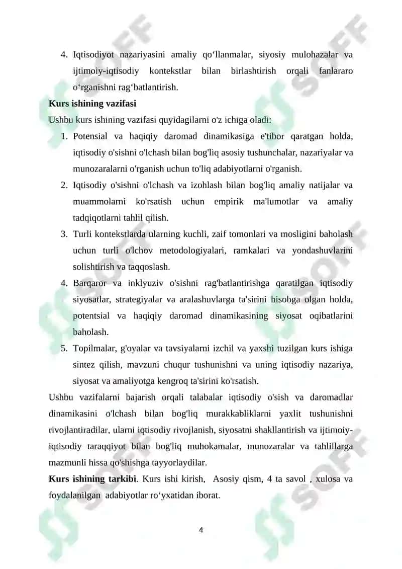 IQTISODIY OʻSISH OʻLCHOVI: POTENSIAL VA HAQIQIY DAROMAD DINAMIKASI 4