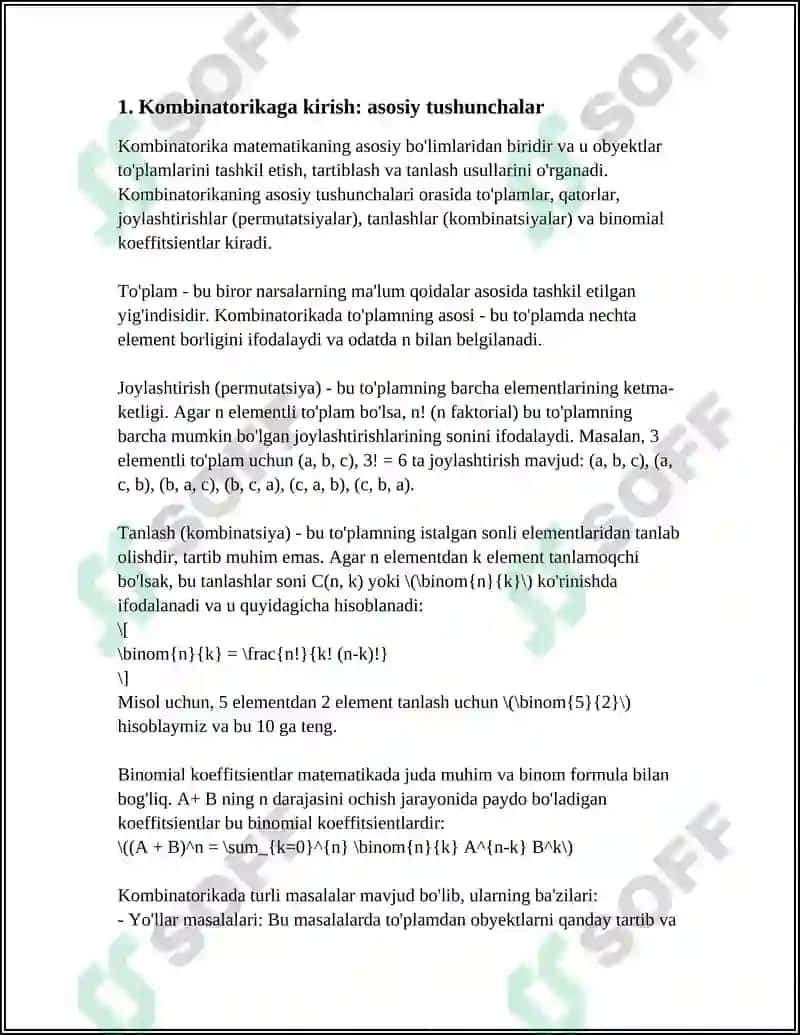 UMUMTA'LIM MAKTABLARI MATEMATIKA DARSLARIDA KOMBINATORIKA TUSHUNCHASINI KIRITSH METODIKASI 4