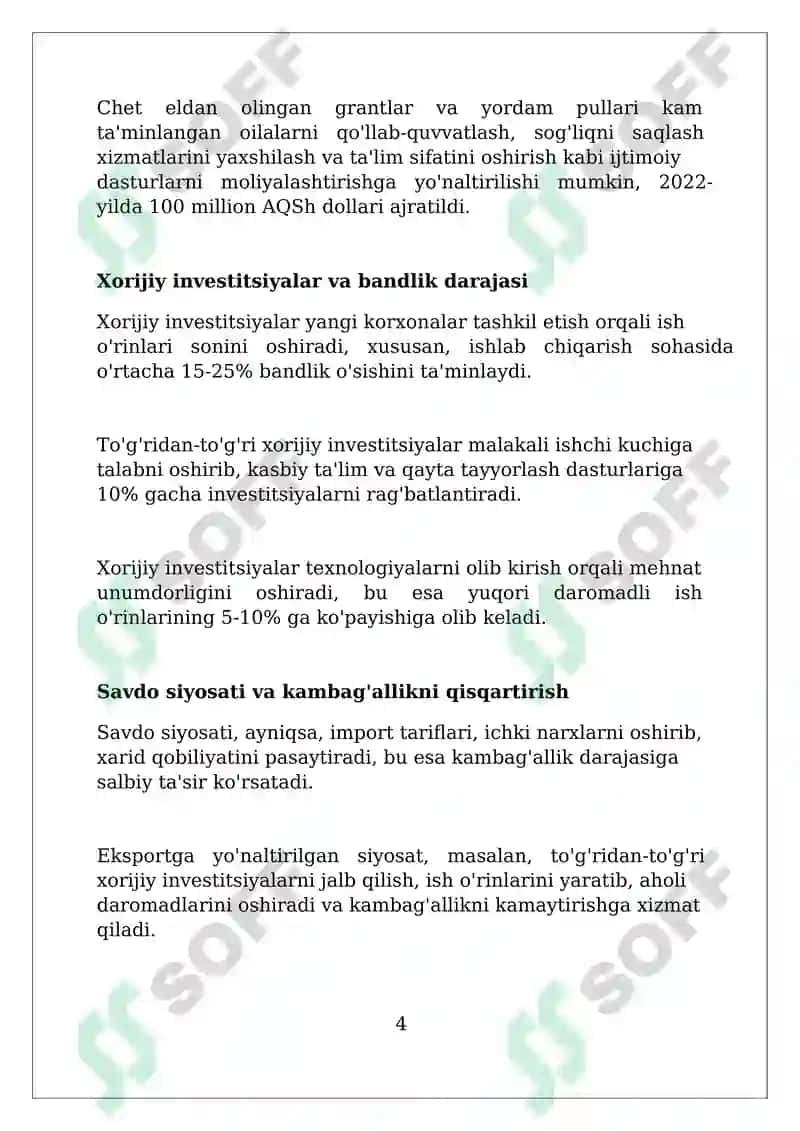 Tashqi iqtisodiy aloqalar va ularning qaror bilan aloqasi ijtimoiy muammolar 4