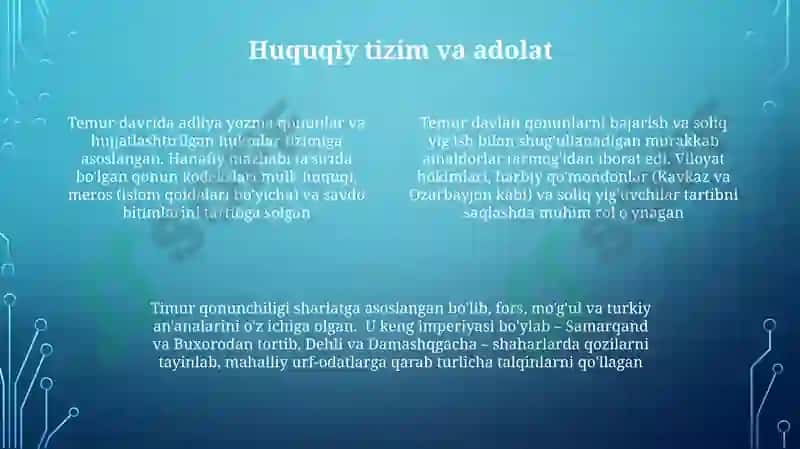 Amir Temur davlat boshqaruvi tizimi 4