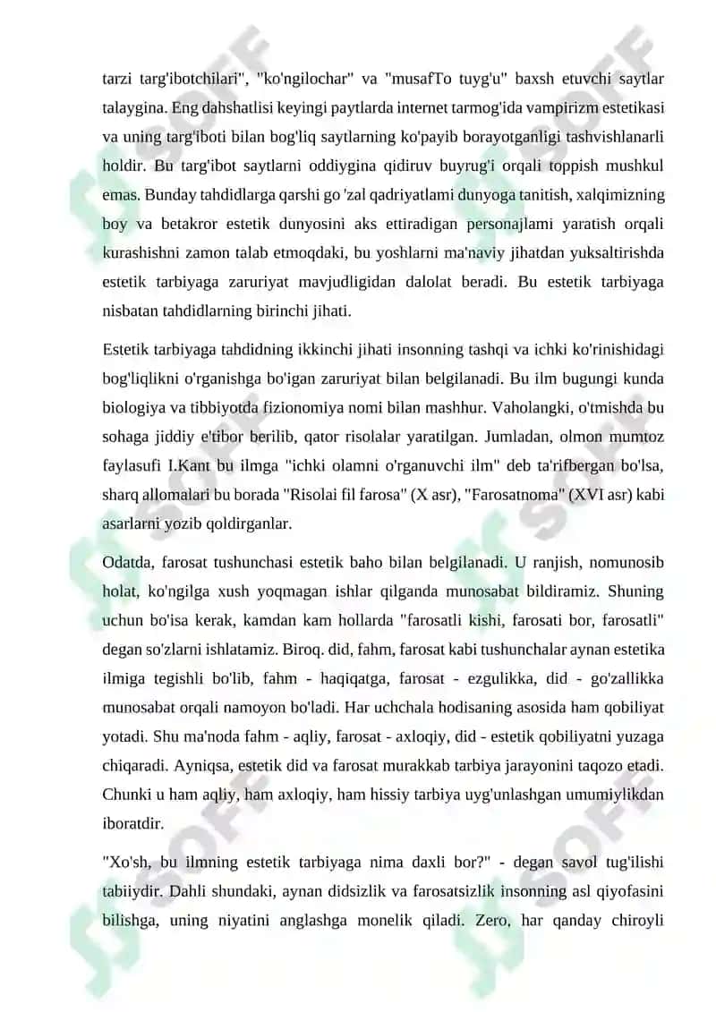 Estetik tarbiyaga tahdidlar 4