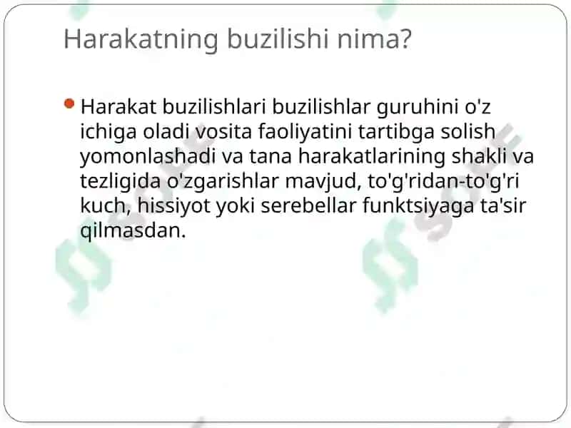 Faoliyat va ixtiyoriy harakatlarining buzilishi. Apraksiya muammosi 4