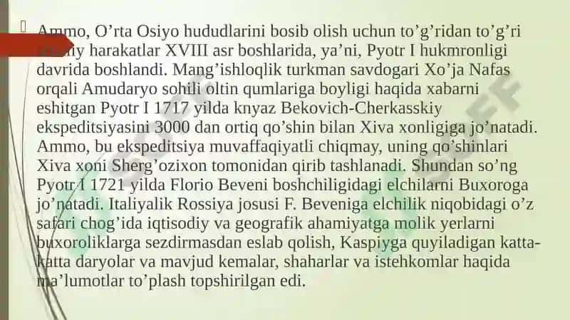 Turkistonda Rossiya imperiyasi mustamlaka boshqaruvi tuzumining qaror topishi 4