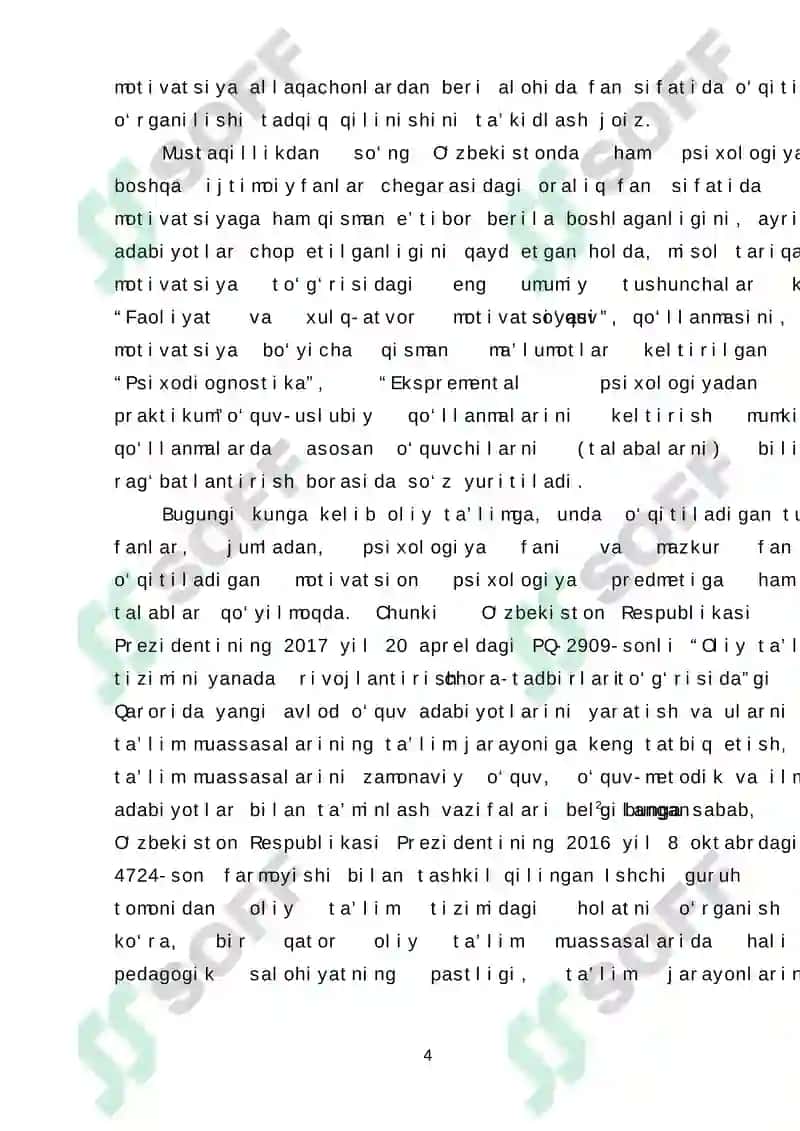 "Isterik shaxslar konsultatsiyasi. 'Motivatsiyalashmagan' patsientlar konsultatsiyasi" kurs ishi 4