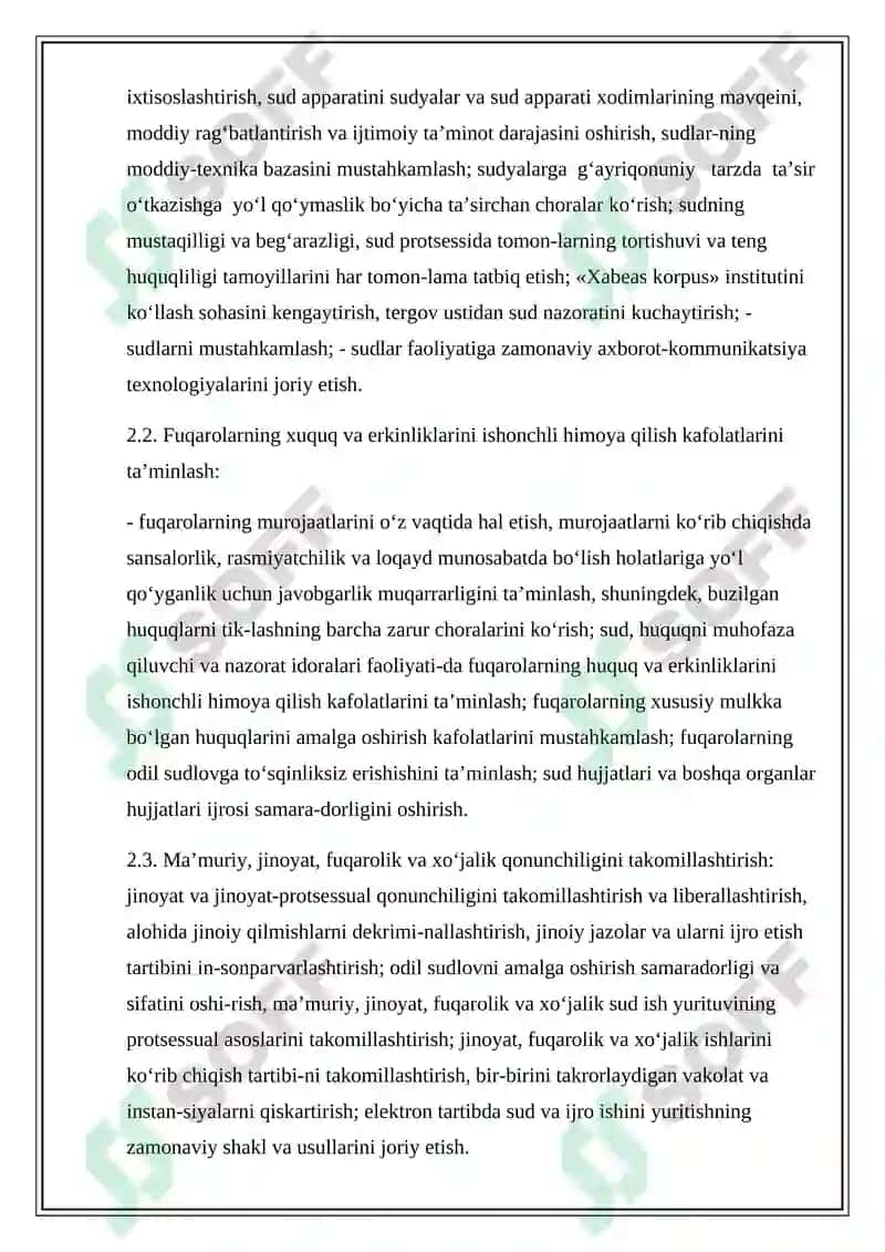 O’zbekistonni rivojlantirishning harakatlar strategiyasi-milliy taraqqiyot asosini o’rganish. 4