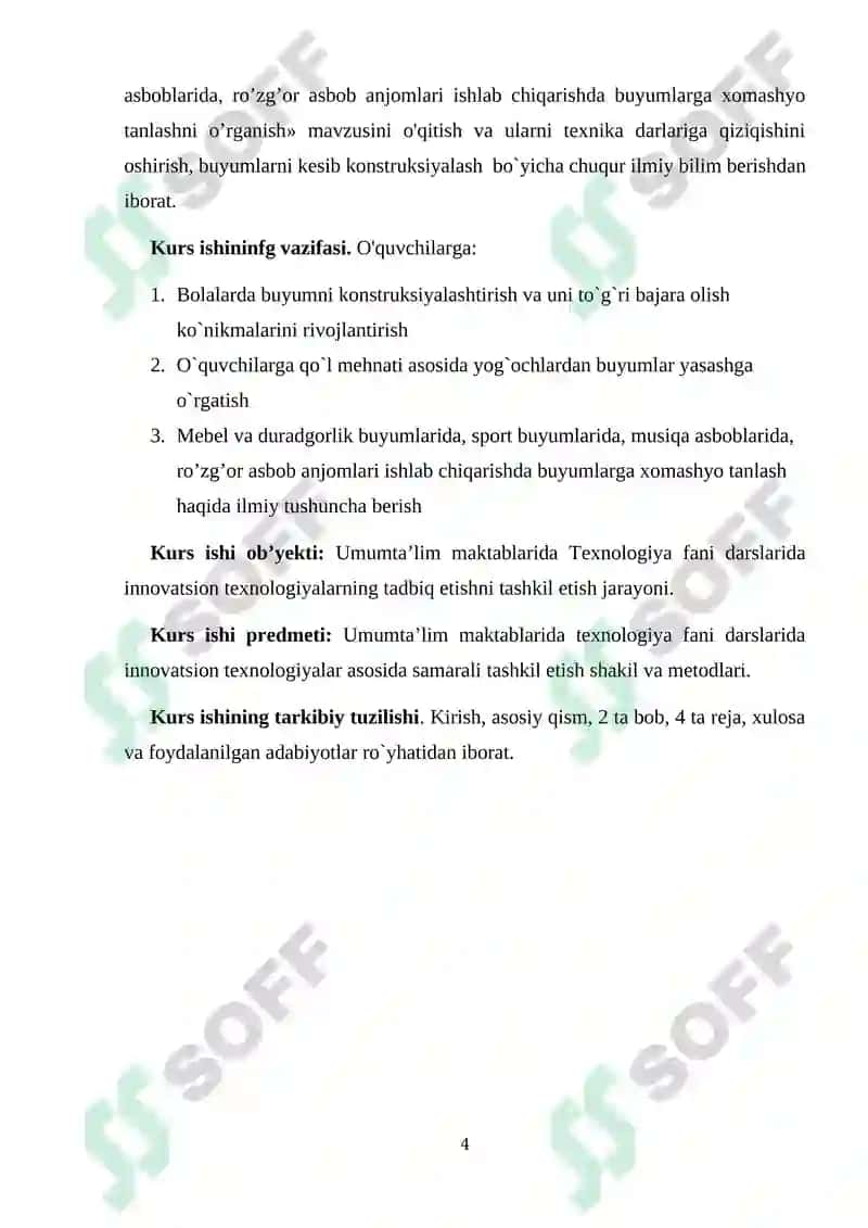 MAHSULOT TAYYORLASH TEXNOLOGIYASI FANI 4
