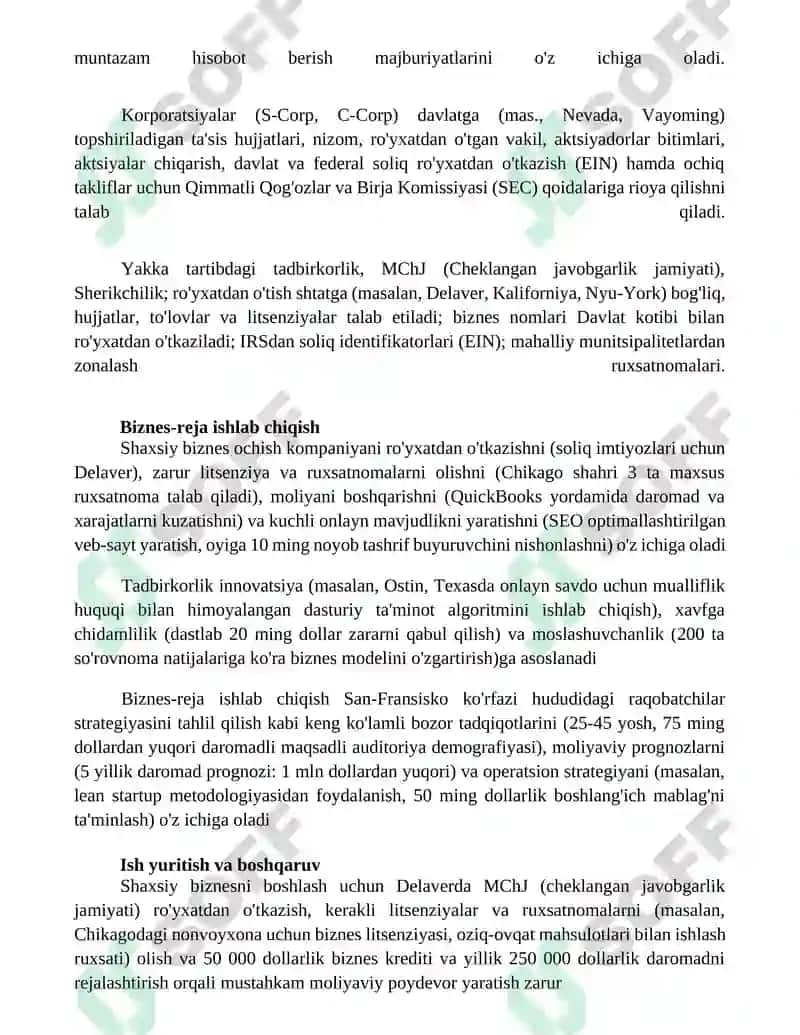 Tadbirkorlik va shaxsiy biznesni tashkil etish 4