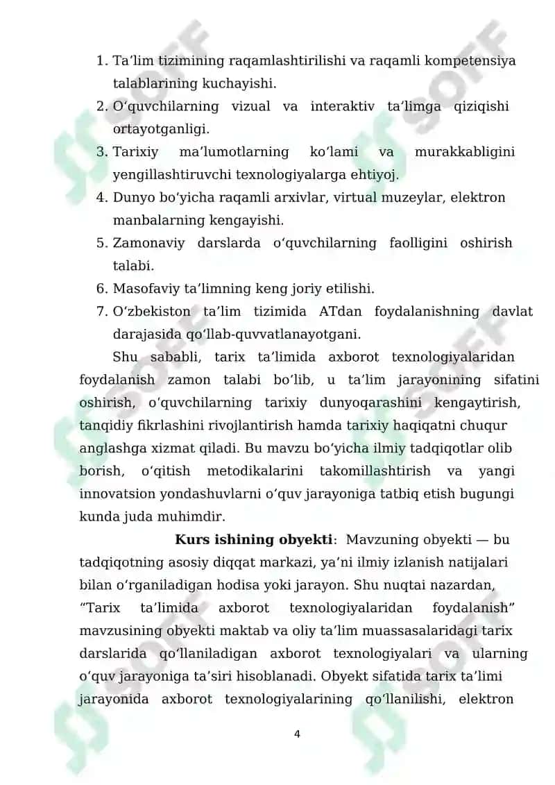 Tarix ta’limida axborot texnologiyalaridan foydalanish. 4