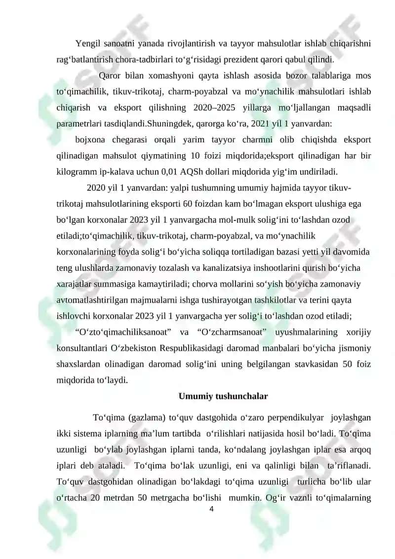TO‘QIMA TUZILISHI VA LOYIHALASH 4