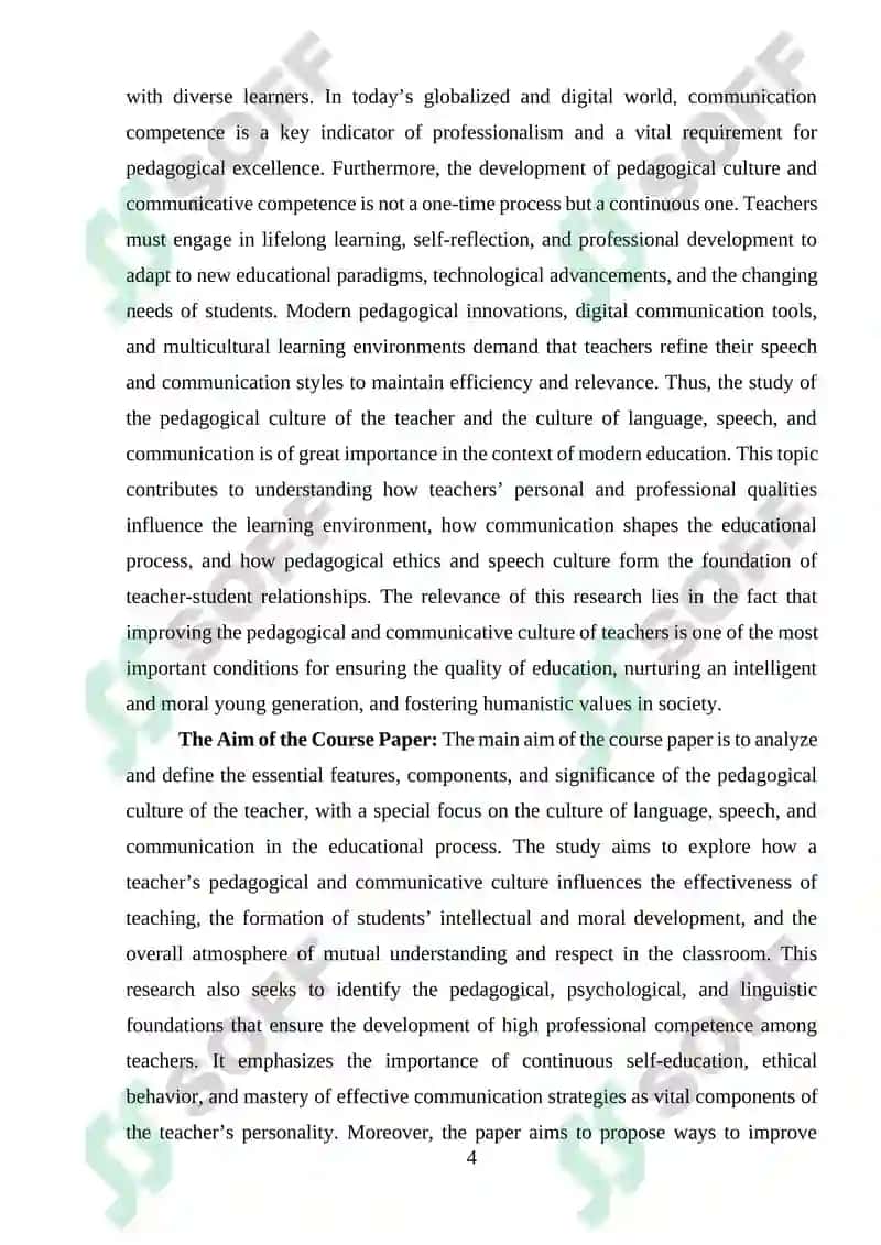 PEDAGOGICAL CULTURE OF THE TEACHER. CULTURE OF LANGUAGE, SPEECH, AND COMMUNICATION. 4