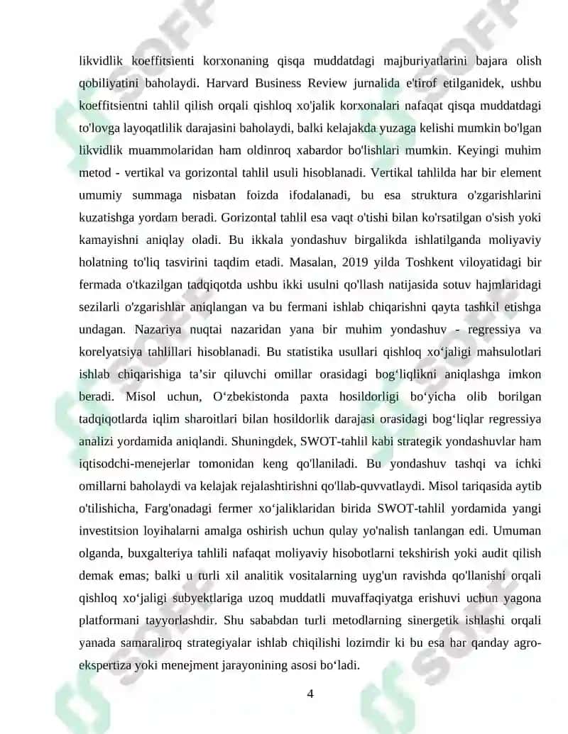Qishloq xo'jalik korxonalarida buxgalterya analiyiz tashkillashtirish asoslari. 4