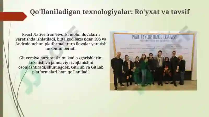 Teylor guruhida aplikatsiya qilishga o'rganish 4